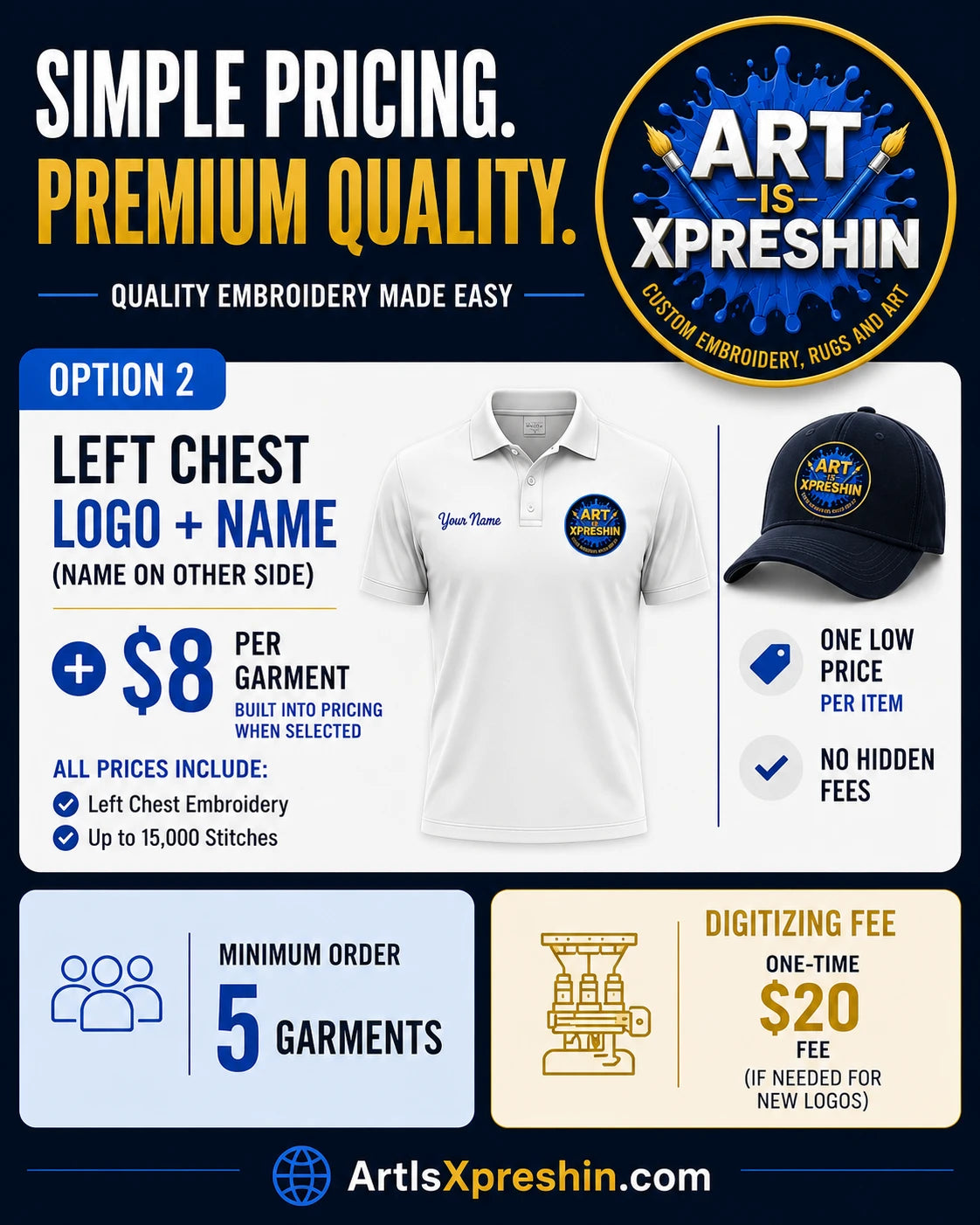 LEFT CHEST LOGO + NAME